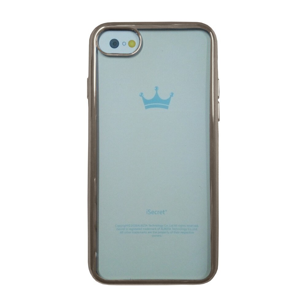 Husa din silicon iSecret pentru Apple iPhone 7/8, contur auriu