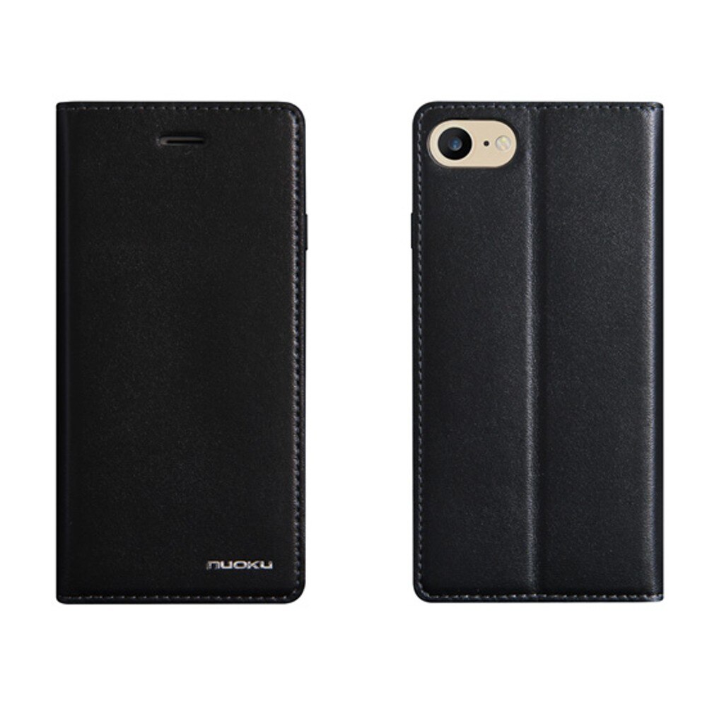 Husa flip piele Nuoku Luxe pentru Apple iPhone 7, Negru