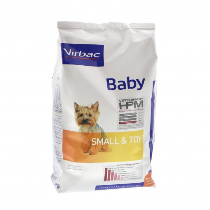 Hrana pentru caini de rase mici Virbac Baby Small & Toy, 1,5 kg