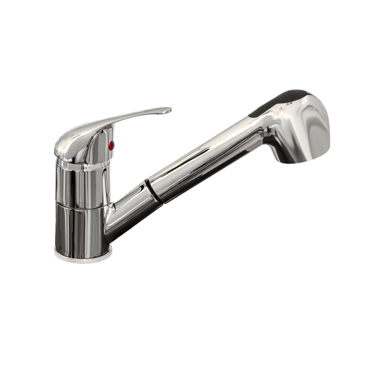 Baterie Mura/GM 140 Crom cu dus extractabil, cartus ceramic, monocomanda