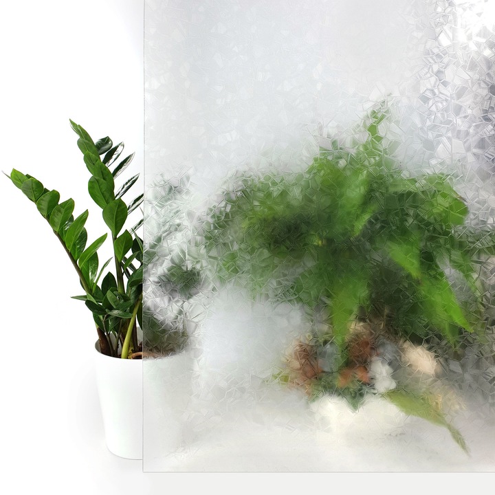 Folie adeziva pentru suprafete de sticla, 90 x 100 cm, DecoMeister®, Model Cristale, H010-090-0100S