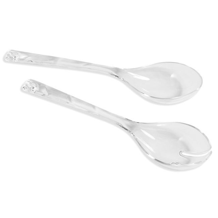 Прозрачен комплект лъжица-вилица за сервиране 28,4 см - 2 бр