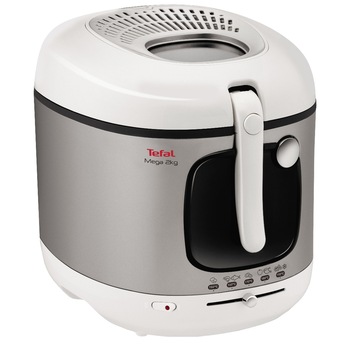 Friteuza Tefal Mega FR4800, XXL, 2100 W, 2 kg, 3.3 l, Alb/Gri Friteuza Tefal Mega FR4800, XXL, 2100 W, 2 kg, 3.3 l, Alb/Gri
