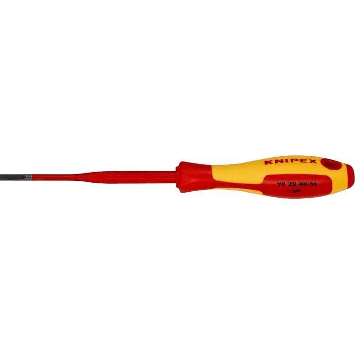 Egyenes csavarhúzó vékony, szigetelt 1000 V, KNIPEX, 4,0 x 0,8 x 100 mm