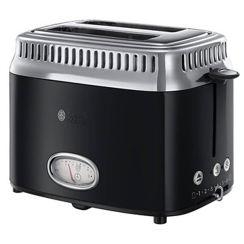 Prajitor de paine Russell Hobbs 21681-56 Retro Classic Noir, 1200 W, 2 felii, 6 trepte, Negru Prajitor de paine Russell Hobbs 21681-56 Retro Classic Noir, 1200 W, 2 felii, 6 trepte, Negru