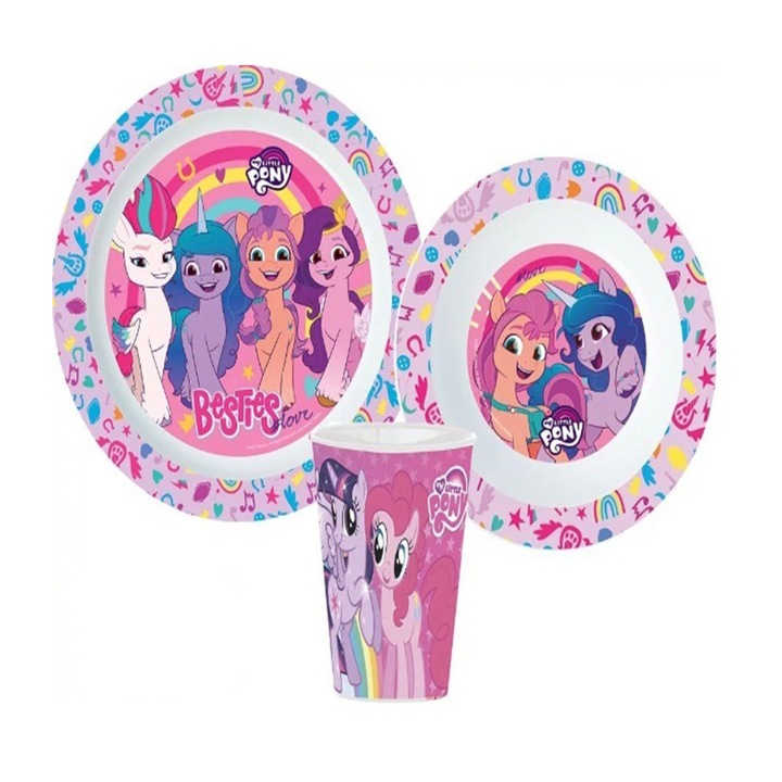 Set masa My Little Pony, 3 piese, multicolor