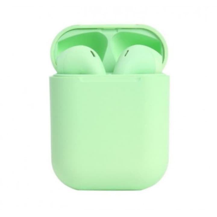 Casti Bluetooth OZ V5.0, compatibile IOS & Android, Docking Station, Wireless, 3D sound, Touch Control, fast charging, Verde