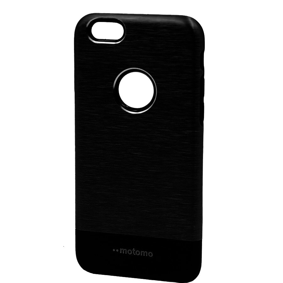 Capac de protectie Apple iPhone 7 Motomo V4, TPU moale si aluminiu, negru