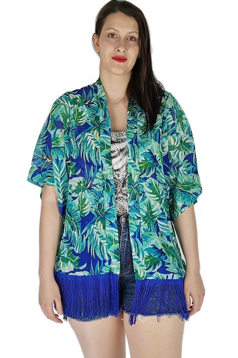 Kimono dama cu franjuri, Multicolor, Avon, Marimea L-XL 40-42