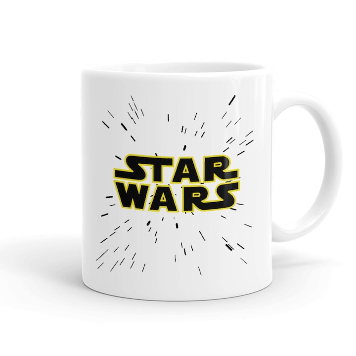 Cana Star Wars, Ceramica, 330 ml, Alb/Negru
