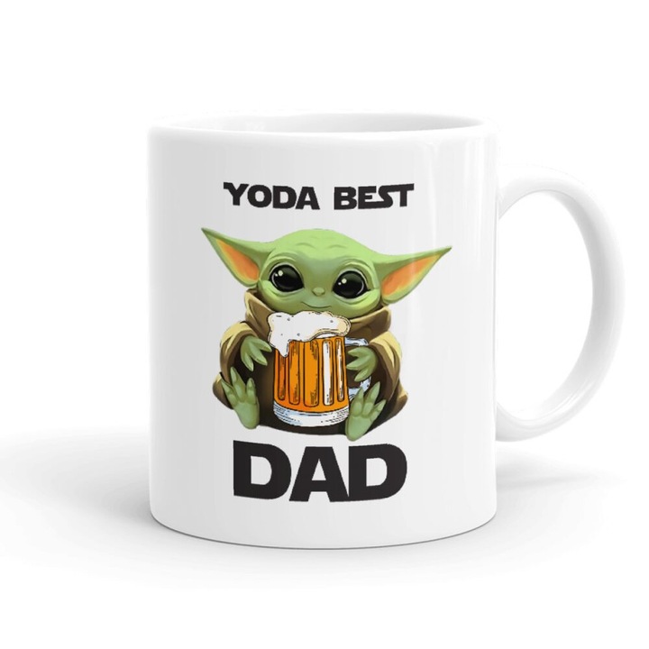 Чаша Yoda Best Dad, керамична, 330 ml, многоцветна