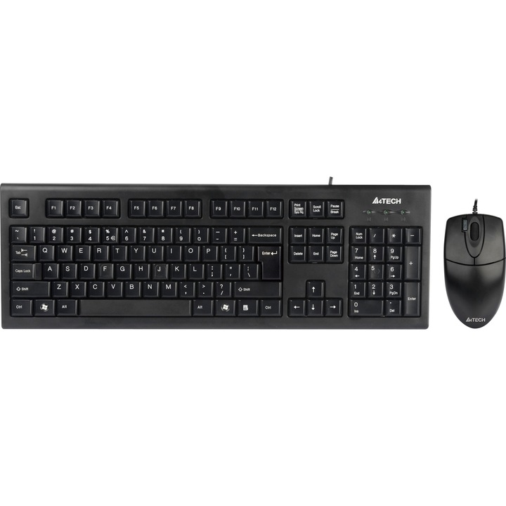 Kit A4tech KR-8520D tastatura KR-85 + mouse optic OP-620D, negru