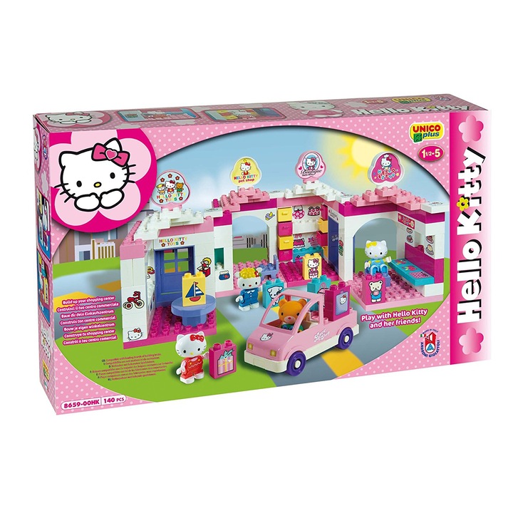 Бебешки конструктор Unico, Мола на Hello Kitty, 140 части