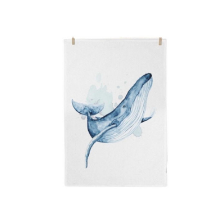 Prosop de bucatarie Balena, 100% bumbac, 50cm x 70cm, Maluu