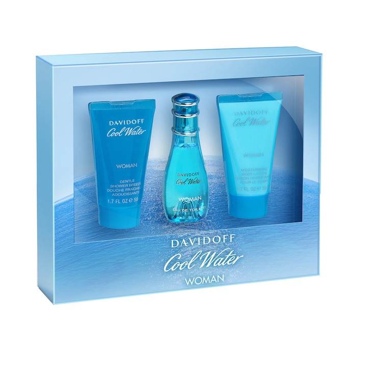 Davidoff Cool Water parfüm, Női, 30 ml, + tusfürdő 50 ml, + testápoló 50 ml