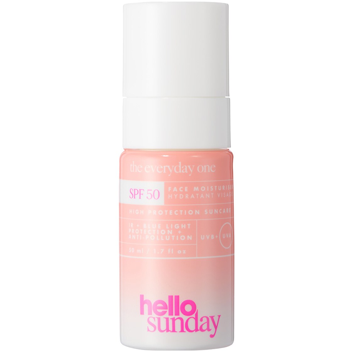 Crema de fata hidratanta cu protectie solara Hello Sunday SPF 50, 50 ml