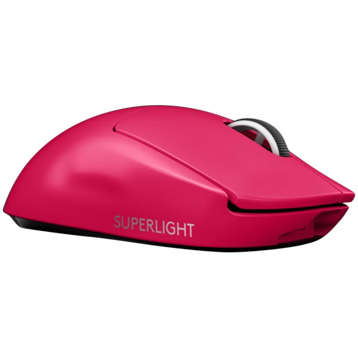 Безжична мишка Gaming Logitech Pro X Superlight, Ултралека 63g, Сензор LightSpeed Hero 25K DPI, Magenta