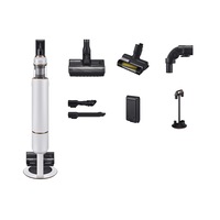 Aspirator vertical Samsung Bespoke Jet One Pet, VS20A95823W/GE, 0.5L, Statie coletare praf 2L, 25.2V, 580W, Digital Inverter, Filtrare 99.99% , Display LCD, Perie pentru covoare, Perie Pet, Autonomie 60 min, Alb