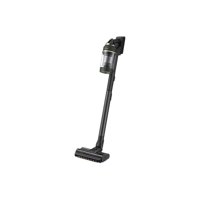 Aspirator vertical Samsung Bespoke Jet One Complete Extra, VS20A95943N/GE, 0.5L, Statie coletare praf 2L, 25.2V, 580W, Digital Inverter, Filtrare 99.99% , Display LCD, Perie covoare, Perie parchet, Perie Pet, Autonomie 120 min, Verde