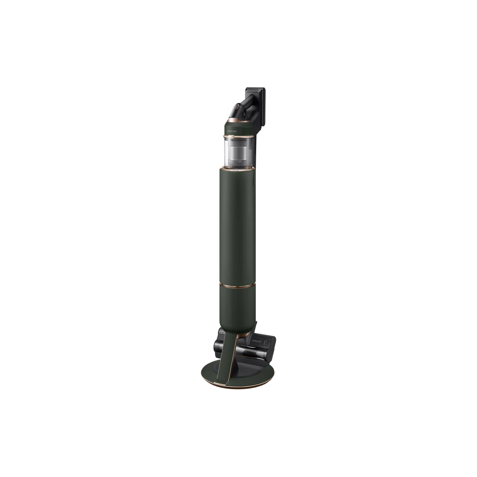 Aspirator vertical Samsung Bespoke Jet One Complete Extra, VS20A95943N/GE, 0.5L, Statie coletare praf 2L, 25.2V, 580W, Digital Inverter, Filtrare 99.99% , Display LCD, Perie covoare, Perie parchet, Perie Pet, Autonomie 120 min, Verde