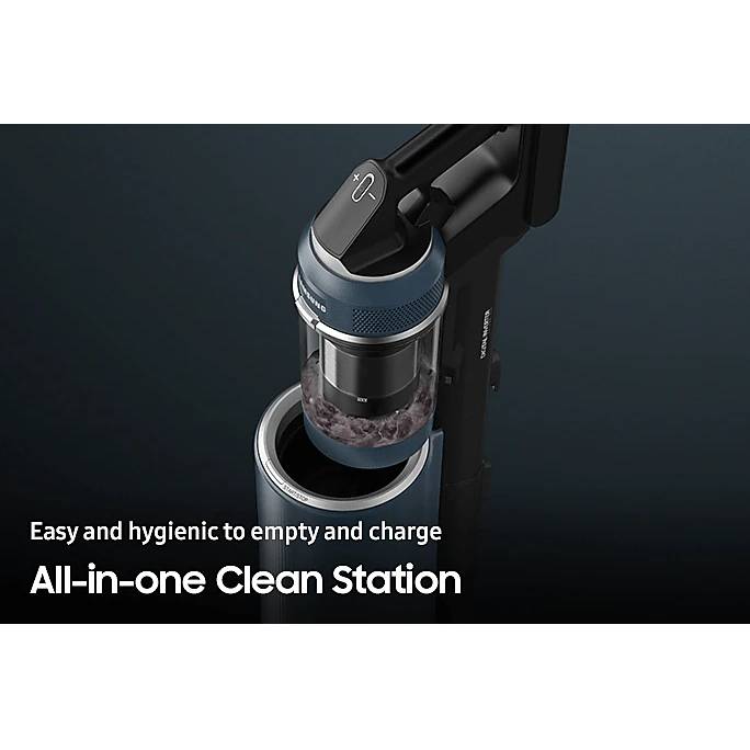 Aspirator vertical Samsung Bespoke Jet One Complete Extra, VS20A95943N/GE, 0.5L, Statie coletare praf 2L, 25.2V, 580W, Digital Inverter, Filtrare 99.99% , Display LCD, Perie covoare, Perie parchet, Perie Pet, Autonomie 120 min, Verde