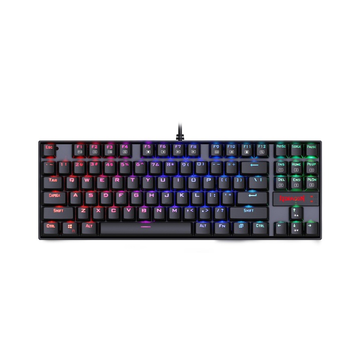 Tastatura Redragon Kumara RGB, Mecanica, Gaming, Iluminata, USB, Negru