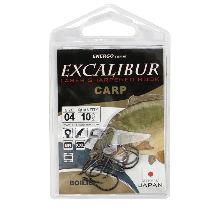Carlige Excalibur pontybojli, Bn, nr.4, 10buc
