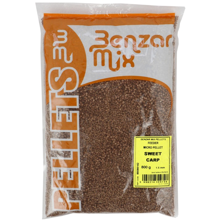 Micropelete Feeder Benzar Mix, 800g, sweet carp, 1.5mm