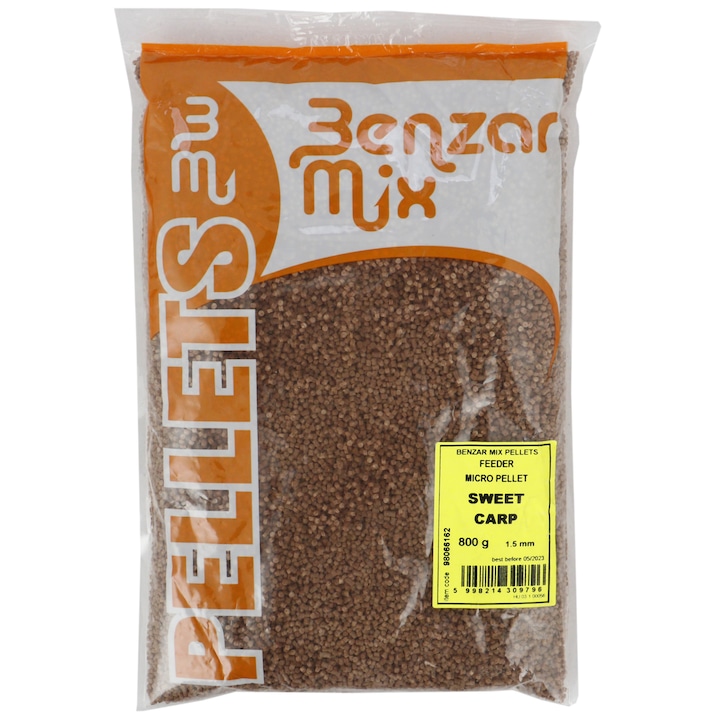 Микро пелети Feeder Benzar Mix, 800 гр, Sweet carp, 1.5 мм