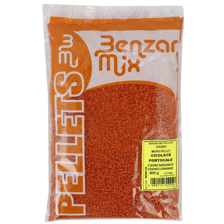 Микро пелети Feeder Benzar Mix, 800 гр, Шоколад и портокал, 1.5 мм