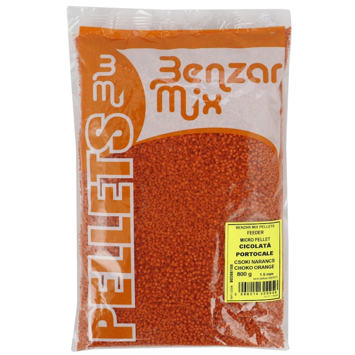 Микро пелети Feeder Benzar Mix, 800 гр, Шоколад и портокал, 1.5 мм