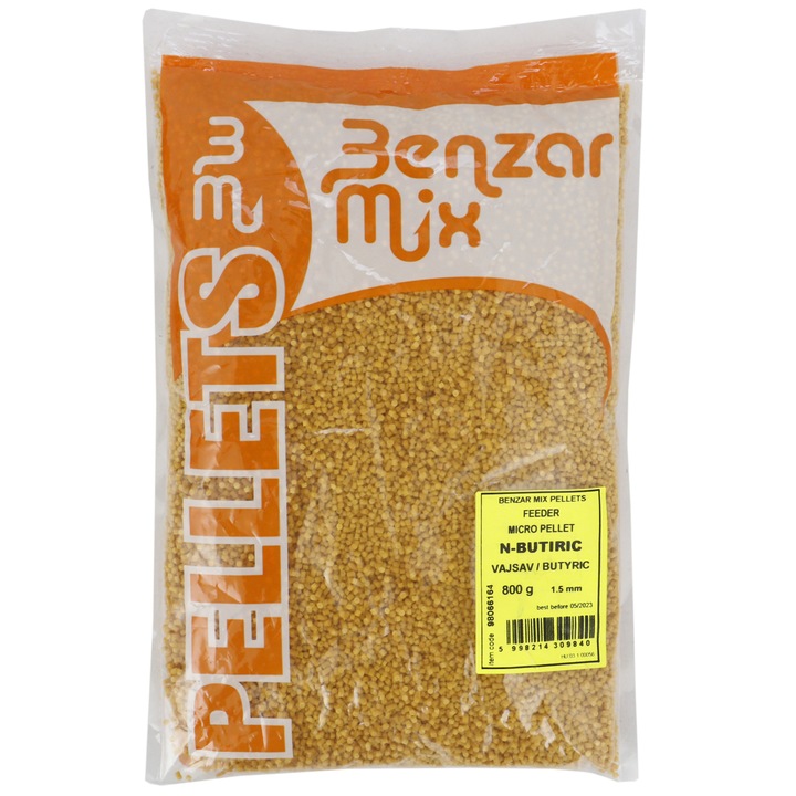 Микро пелети Feeder Benzar Mix, 800 гр, N-butiric, 1.5 мм