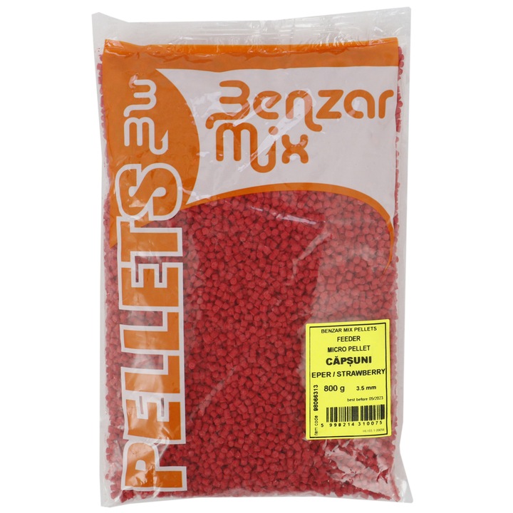 Микро пелети Feeder Benzar Mix, 800 гр, Ягода, 3.5 мм