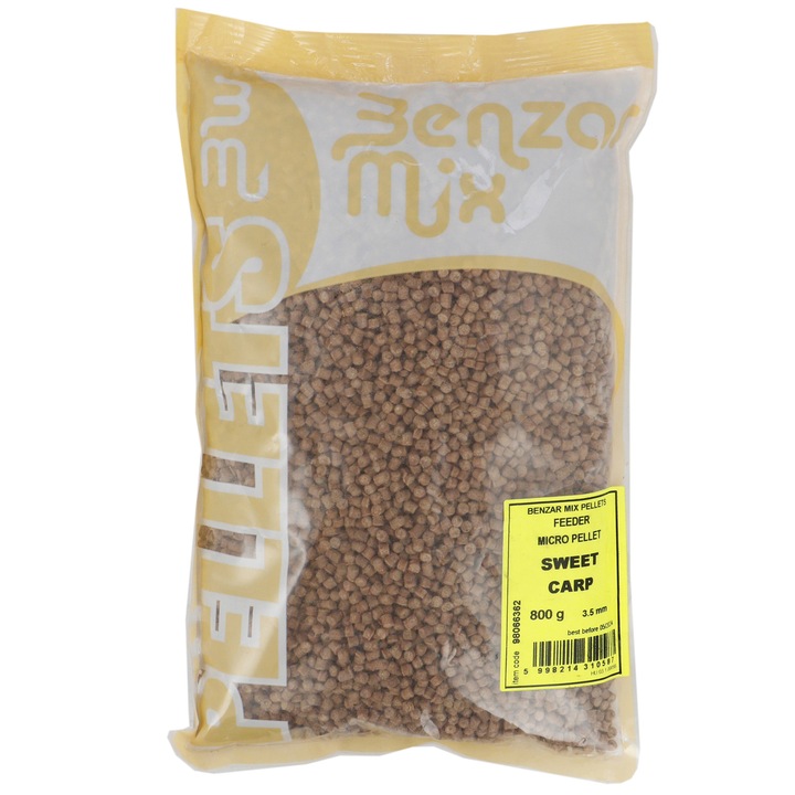 Микро пелети Feeder Benzar Mix, 800 гр, Sweet carp, 3.5 мм