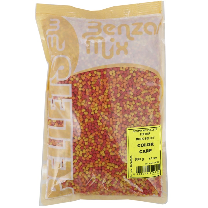 Микро пелети Feeder Benzar Mix, 800 гр, Color Carp, 3.5 мм
