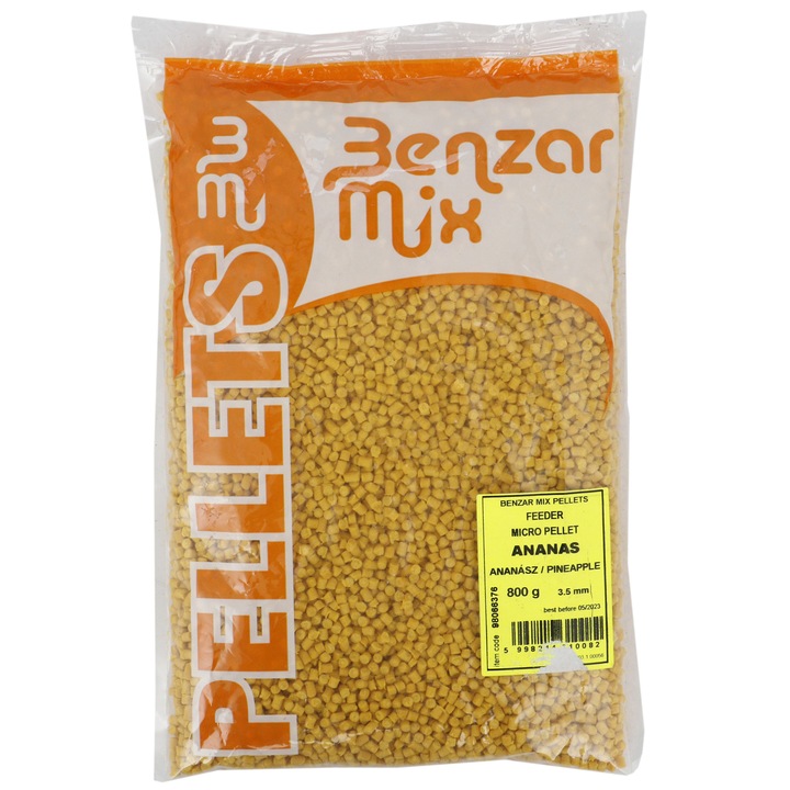 Микро пелети Feeder Benzar Mix, 800 гр, Ананас 3.5 мм
