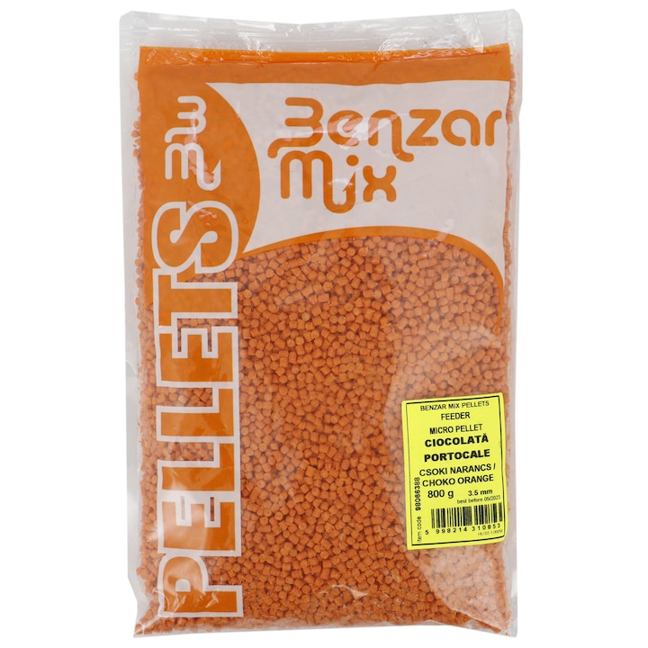 Микро пелети Feeder Benzar Mix, 800 гр, Шоколад и портокал, 3.5 мм