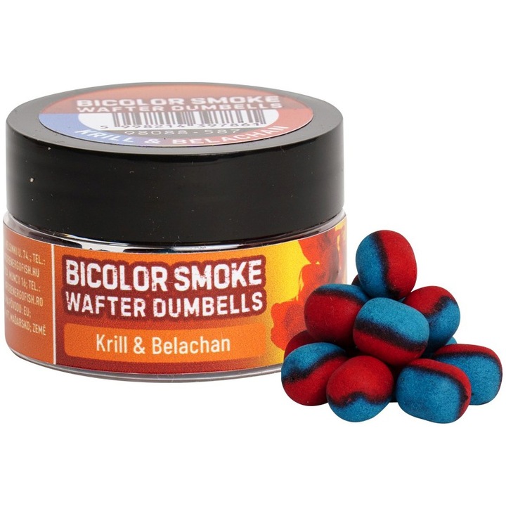 Wafter Dumbels Benzar Bicolor Smoke, Krill-Belachan, 10x8mm
