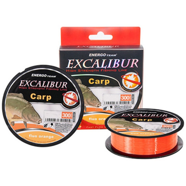 Fir monofilament Excalibur Carp, Fluo Orange, 0.25mm, 300m, 8.7kg