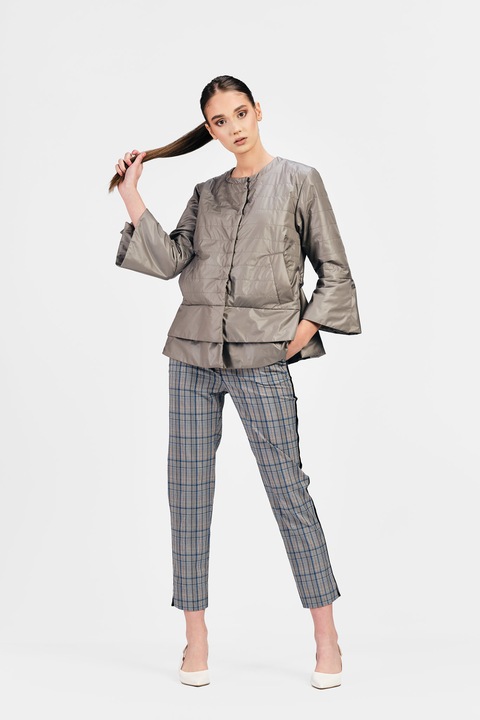 Jacheta dama asimetrica RVL Fashion, Gri