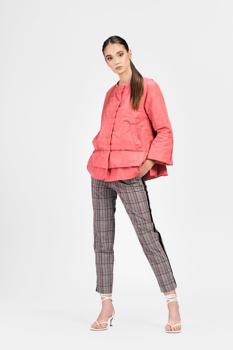 Jacheta dama asimetrica RVL Fashion, Coral Pink