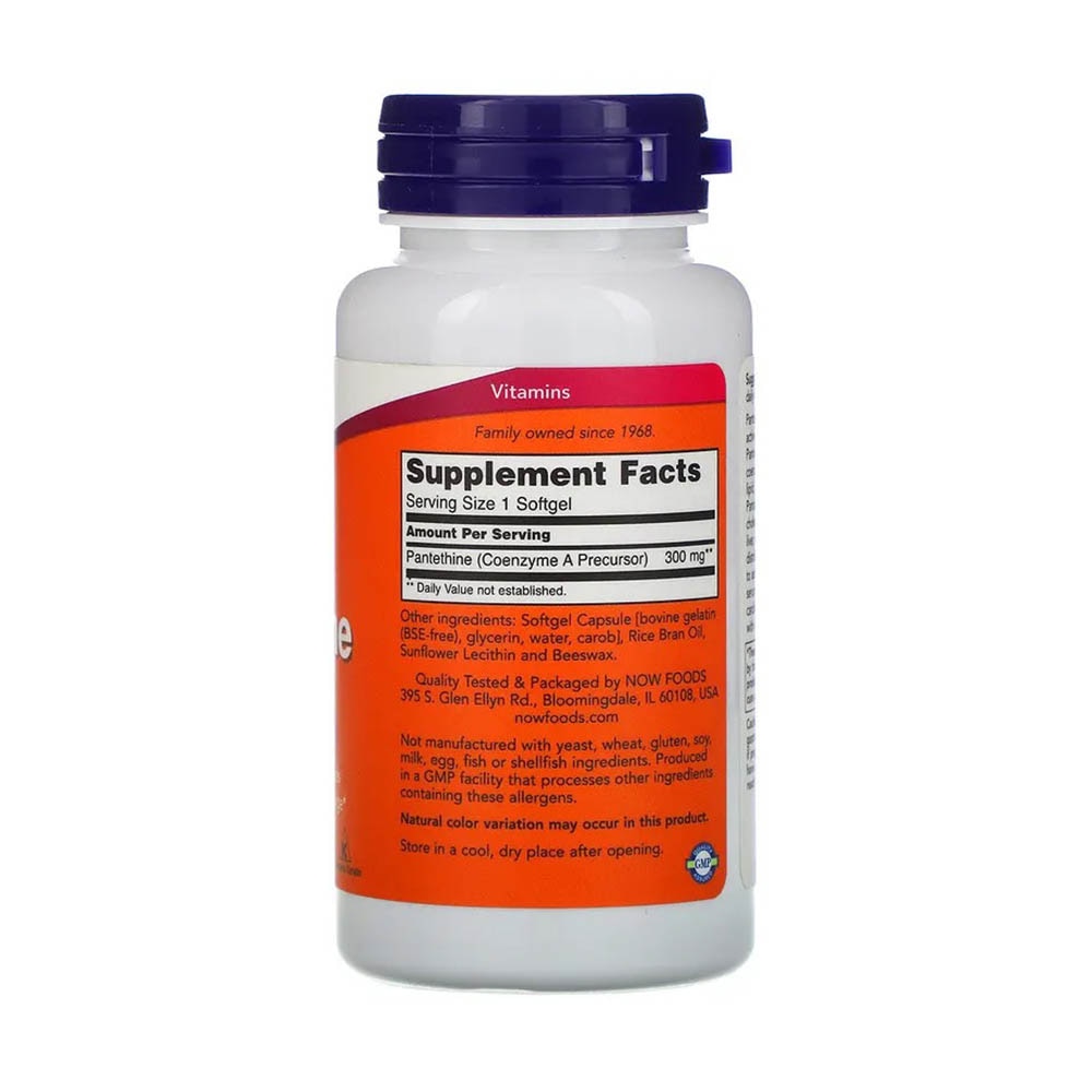 Пантетин (коензим А), 300 mg, Now Foods, 60 меки капсули - eMAG.bg