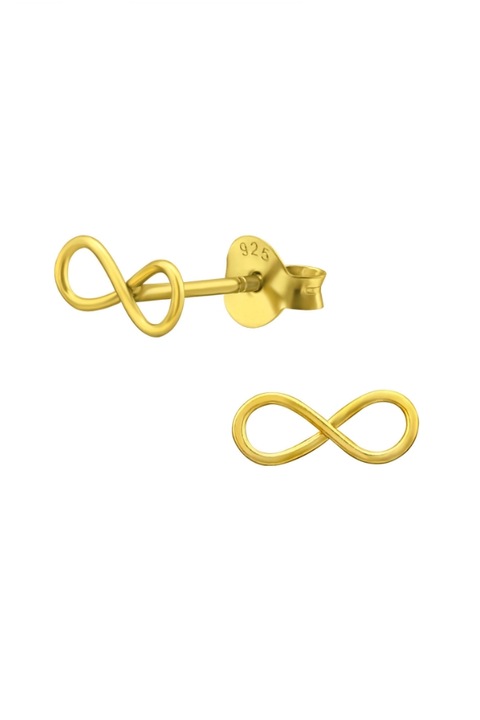 Cercei din argint 925 Infinite aurii in forma de infinit cu cheita din argint