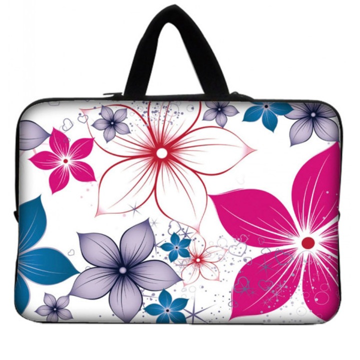 Geanta laptop Flori, Neopren, 15.6'', Maner ascuns, 38x28 cm, Multicolor