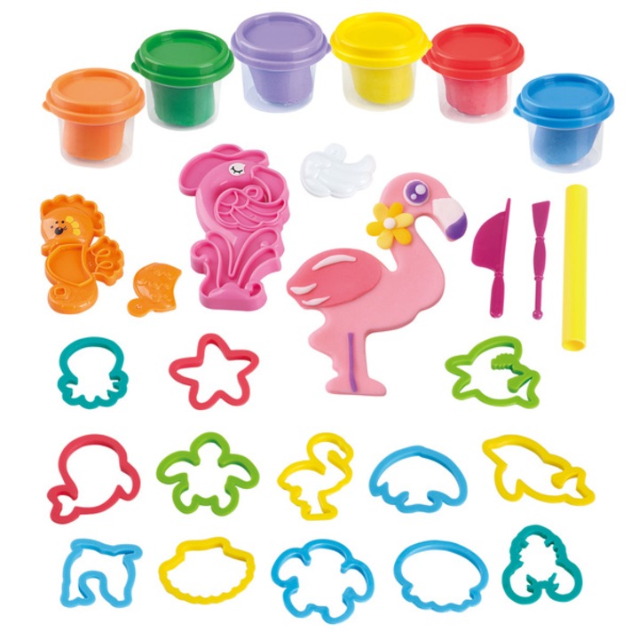 Set Plastilina Playgo Seaside Friends, 6 piese