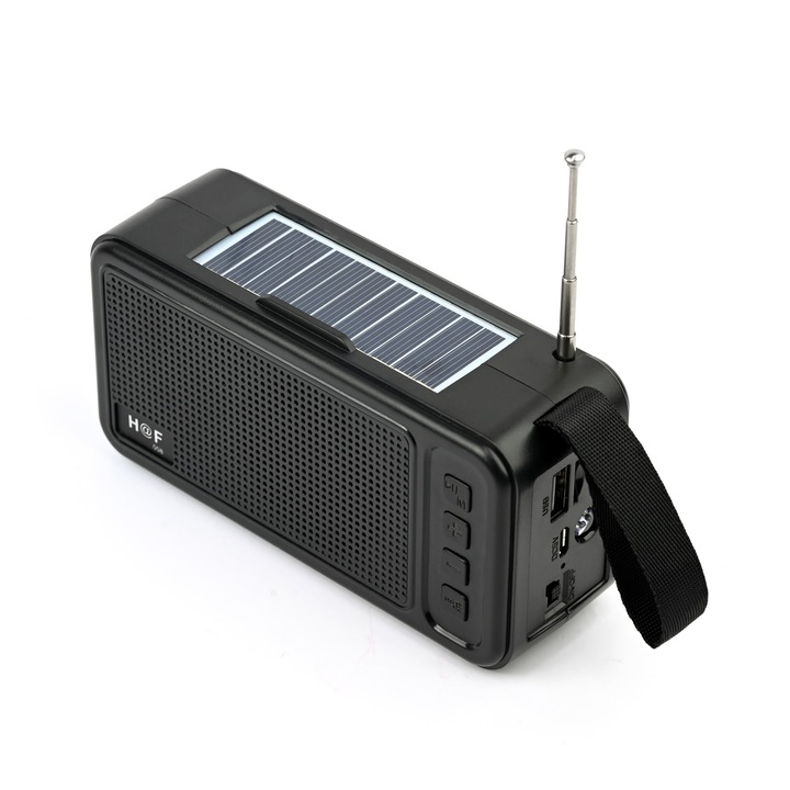 Radio portabil Solar cu Lanterna, Acumulator, pentru Calamitati Naturale, Cutremure, Furtuni, Survival kit, Bluetooth, USB, Card, MP3 Player si FM