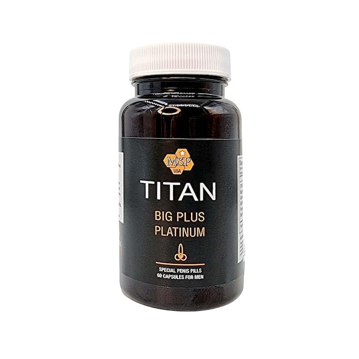 Capsule TITAN BIG Plus Platinum, pentru marirea penisului, 60 buc