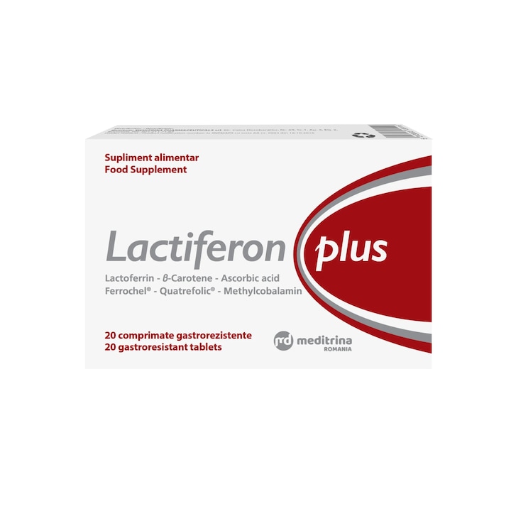 Lactiferon Plus pentru preventia si tratamentul anemiei, 20 comprimate, Solartium