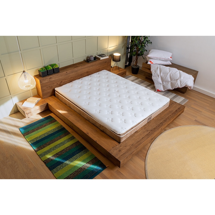 Saltea Ortopedica, Buona Notte, Zafiro,160x200x30cm, spuma poliuretanica si arcuri ambalate individual, hipoalegenic, fermitate medie, husa star