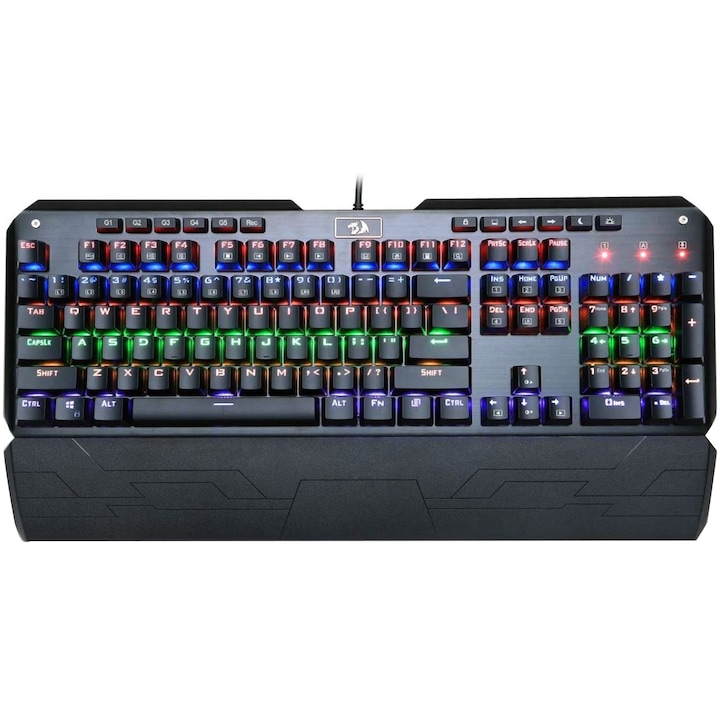 Tastatura Redragon Indrah Mecanica, Gaming, Iluminata, USB, Negru
